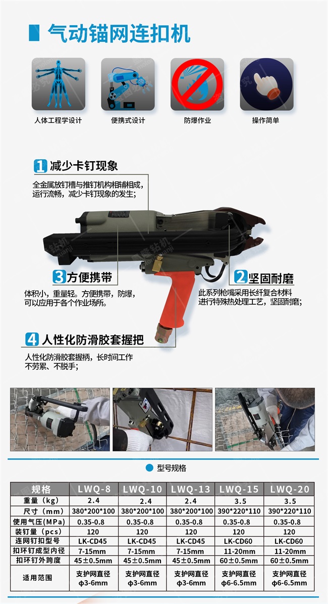 氣動(dòng)錨網(wǎng)連扣機(jī)